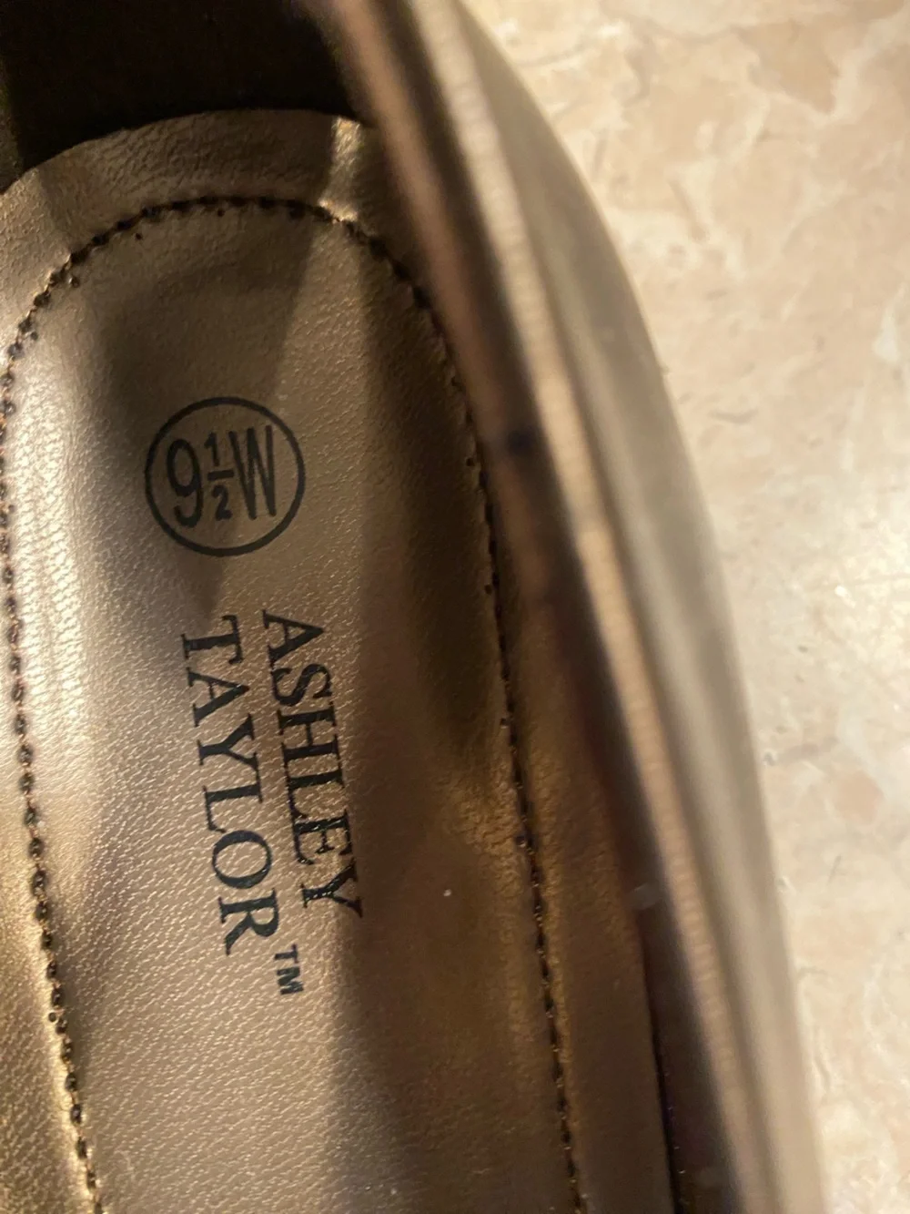 Ashley Taylor Bronze Leather Ballet Flats